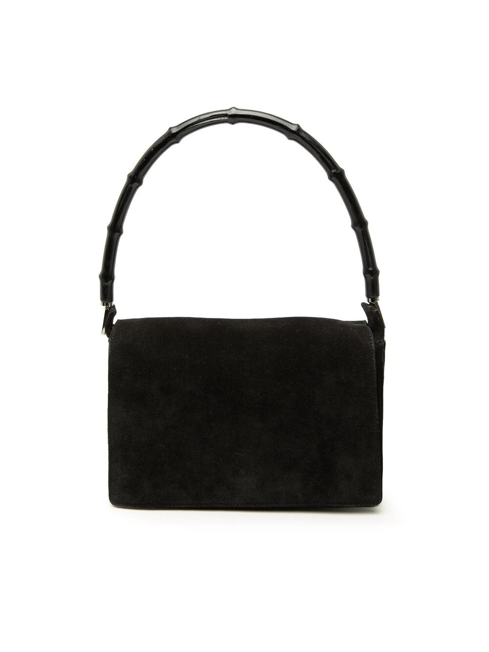 Gucci Suede Bamboo Handbag Pre-Loved #349260G37B